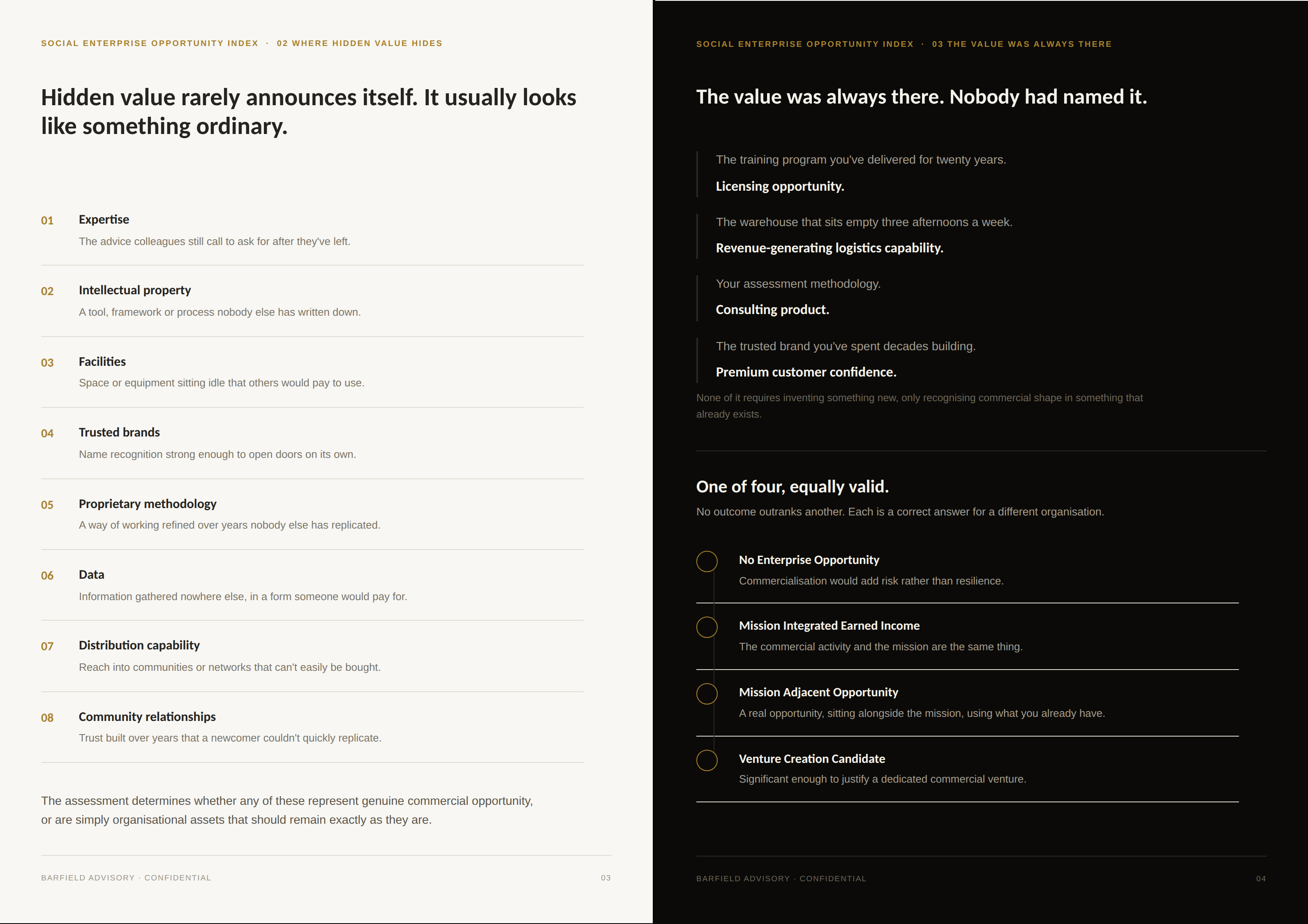 Sample inner spread of the SEOI overview